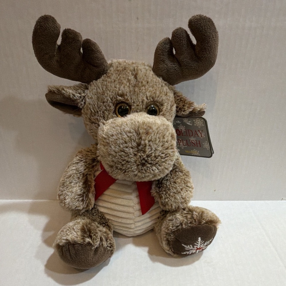 Kellytoy Holiday Moose Plush Stuffed Animal, Small 6-14in, Washable, 2022